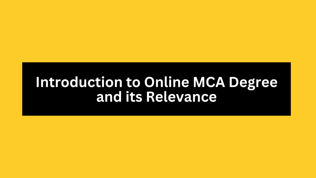 Online MCA Degree